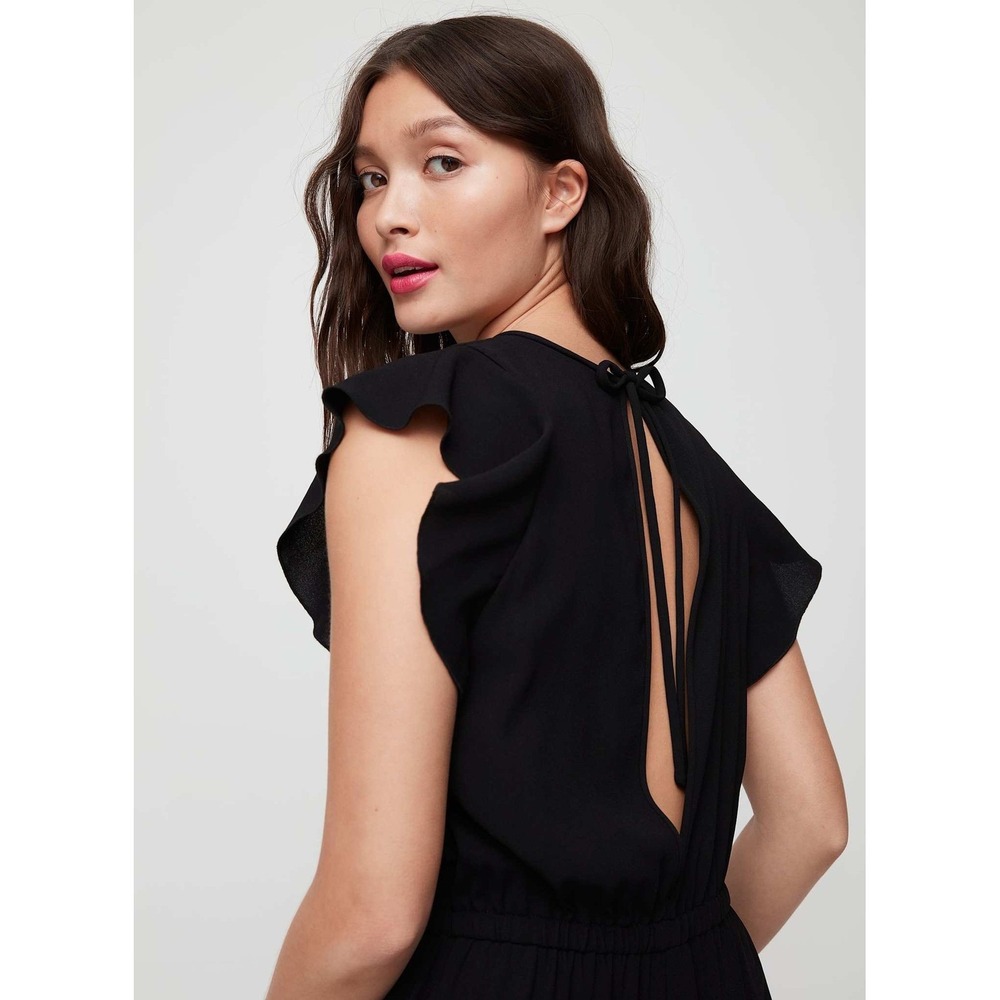 Wilfred Fleurette Ruffle Wide Leg Jumpsuit Black Japanese Crepe Size‎ Small - Picture 5 of 11